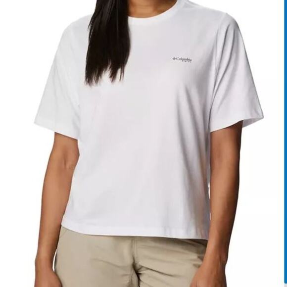Columbia Women's Bramley Bay Relaxed Tee White Sz Large NWT - Picture 1 of 6
